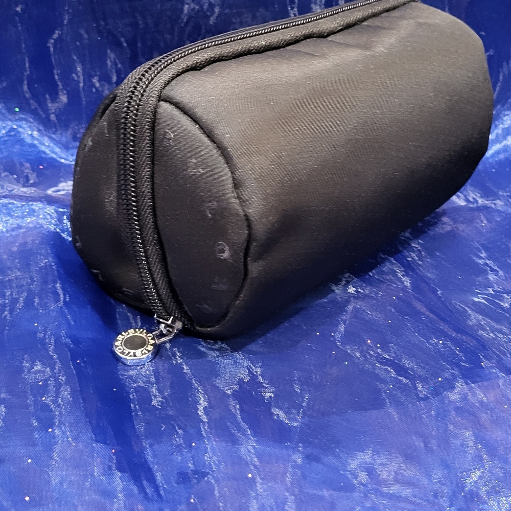 Bulgari Small Black Cylinder makeup bag
